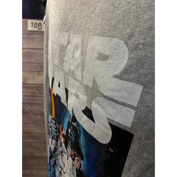 Star Wars Duel Men's T-Shirt 2XL Gray Luke Skywalker vs Darth Vader Retro - Picture 6 of 10